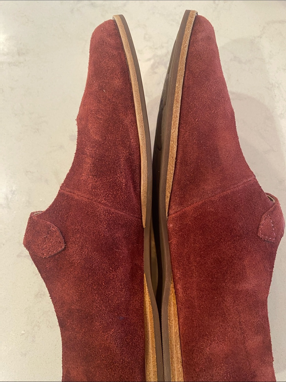 Kork-Ease Women's Suede Mary Jane Flats in Burgundy/Dark Red size 8 - Picture 4 of 8